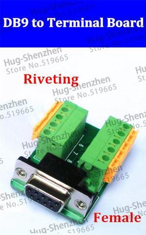 10pcs DB9 ADAPTER 9 Pin Port FEMALE  Breakout to Terminal Board with riveting type,