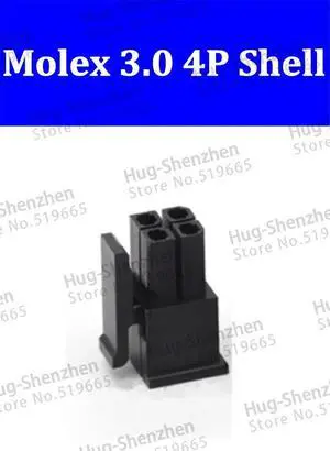 5557 Promotion product 200pcs Molex 3.0mm 2*2pin 4pin 43645-0400 black Male Power Connector Housing Plastic Shell