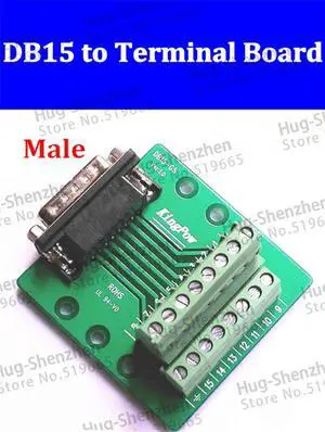2pcs DB15 to Terminal adapter plate DR15 Male terminal breakout board