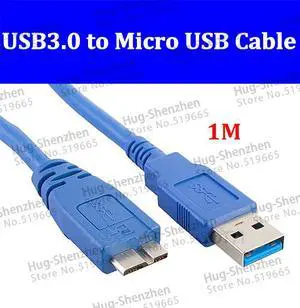 10pcs  1M 3FT USB 3.0 A Male to Micro B Male Cable BLUE / High-Quality USB 3.0 Cable Male to Am / Micro usb
