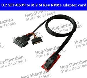 M.2 NVMe to U.2 SFF-8639 Adapter card PCI-E X4 Converter Mini SAS to M.2 M-Key NVMe Adapter with SFF-8639 cable