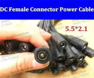 30cm DC power female connector power cord cable size 5.5*2.1 Power female Plug Connector for Monitoring,led light--10pcs