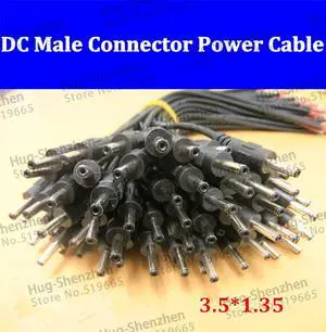 30cm DC power male connector power cord cable size 3.5*1.35 Power Male Plug Connector for Monitoring.led light--50pcs