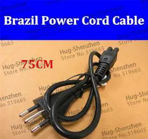 75cm Brazil laptop power notebook cable line good AC power cord 3X0.75-10pcs/lot