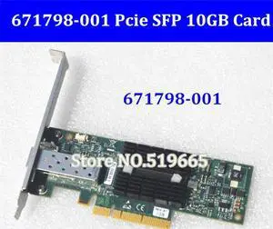 671798-001 PCIe x8 NIC 10Gigabit 10GBe SFP+ Single Port Server Adapter 10Gbit Network Card