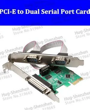 PCIE PCI-E to Dual serial port card DB9 RS232 2-Port LPT parallel port X1 serial card 2 Serial COM  expansion card 5pcs/lot