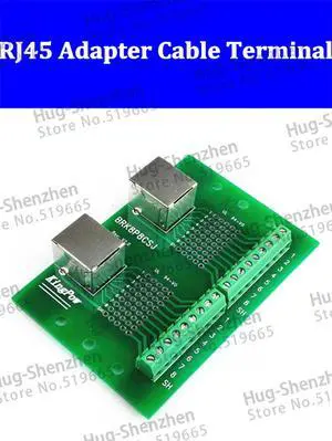 BRK8P8CSJ Dual-port input transit RJ45 adapter Breakout board,Ethernet port switch terminals without PCB holder 5pcs/lot