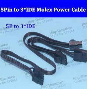 5Pin to 3 port IDE 4Pin Molex Modular Power Supply Adapter Cable for Seasonic SS-620GM 20pcs/lot