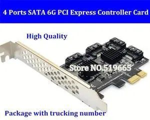 4 Ports SATA 6G PCI Express Controller Card PCI-e to SATA III 3.0 converter with Heat Sink Expansion Adapter Board for PC