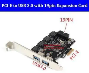 PCI Express PCI-E to USB 3.0 expansion card with USB3.0 19pin port Adapter Card for desktop WIN 10 free driver