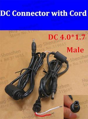 3pcs DC 4.0*1.7mm  Power plug male Connector cord adapter Cable for Laptop 1.2M