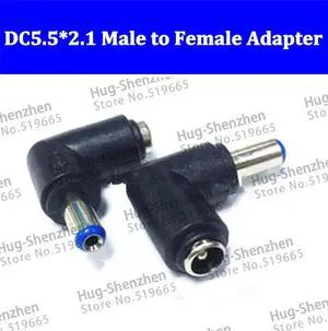 90 Degree Angled 12V DC5.5*2.1mm DC Plug Female to Male Charger Power Adapter for laptop ---100pcs/lot
