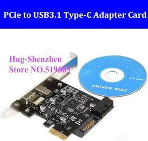 PCI-E PCIE PCI Express to USB3.1 Type-C  adapter card pcie to USB 2.4A and 19PIN Front USB adapter card