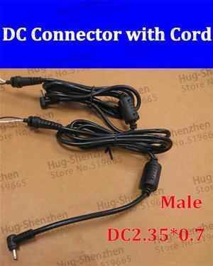 1.2m DC 2.35 x 0.7 2.35*0.7mm Power Supply Plug Connector With Cord / Cable For ASUS EEE PC Netbook Adapter 5pcs/lot