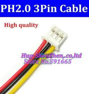 500pcs/lot  JST 2.0mm PH2.0 PH 2.0 3pin  connector with cable 100mm wire 24AWG