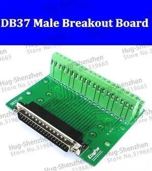 1pcs/lot 37Pins male DB37 D-SUB DB-37 Adapter signals Terminal Breakout Board ROHS 2 row