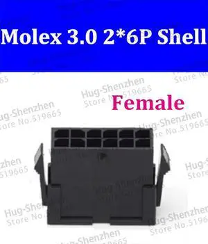 3.0MM Connector-12P 2*6P 3.0MM plastic shell connector pin alternative MOLEX 43025 200pcs/lot