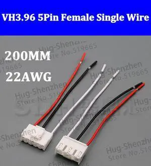 100pcs/lot VH3.96 3.96mm 5 Pin Female 5-Pin Connector 22AWG 200mm Single 22AWG Wire Cable