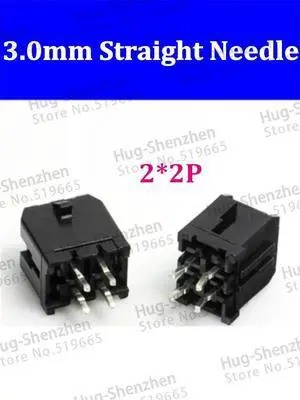 5557 Wholesale 100pcs 3.0mm 2*2p car power connector molex 43045 - 0412 straight needle connector