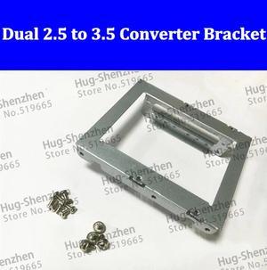 Dual 2.5" inch HDD SSD Hard Drive Slot to 3.5" Converter Tray Caddy Carrier Bracket with Screws for PC
