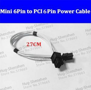 mini 6pin to pcie 6pin 6 pin video card power cable support for Mac pro G5 GTX480 gtx680--20pcs/lot