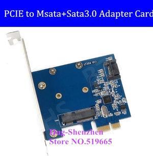 desktop PCI-E PCIE PCI Express to Msata+SATA3.0 adapter card pcie to msata ssd adapter extend card for PCI-E 1x/4X/8X/16X