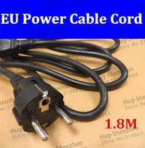 2pcs 2 Prong EU Plug AC Power Cord Cable 1.8m 1mm2 For PC Desktop Monitor Computer Power Supply Converter Adapter