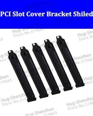 5pcs/lot Black dustproof PCI solt covers brackets shield 12cm*1.9cm with screw for desktop