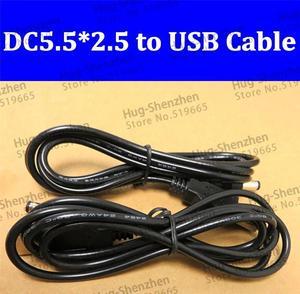 10pcs/lot  USB A 2.0 male Power Supply Charging Cable to DC 5.5x2.5mm male Plug Connector Cord