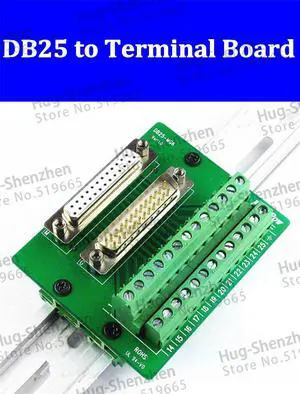 Connector DB25 D-SUB male female Rail DIN mount Terminal breakout board for C45 din rail 35mm