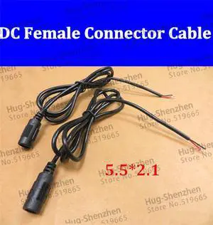 DC power female connector power cord cable size 5.5*2.1 Power female Plug Connector for Monitoring,led light--30pcs