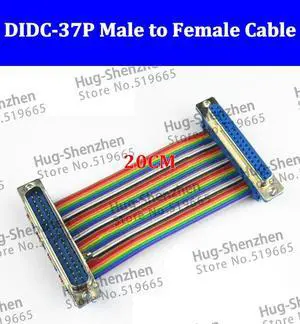 DB37 ribbon cable  DIDC-37P male to female cable  DIDC DR37 COM connector cable with 20CM --5pcs/lot
