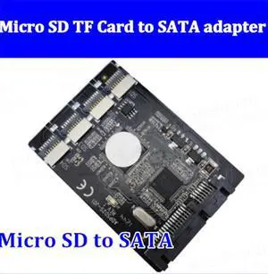 2pcs   4 Micro SD TF Card to 22pin SATA adapter card 2.5" hdd enclosure with RAID 0 Multi TF cards to SATA