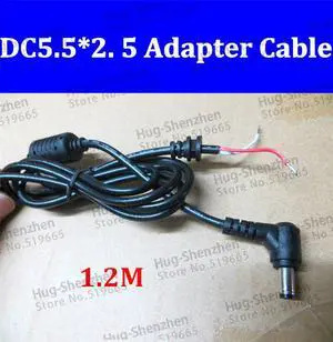 10PCS 1.2m DC 5.5 x 2.5 5.5*2.5mm Power Supply Plug Connector With Cord / Cable For Toshiba Asus Lenovo Laptop Adapter