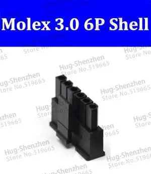 5557 500 pcs/lot  6Pin 3.0mm Molex Male Connector/Plug - Black