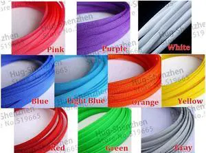 100M Cable Sleeves 12mm 10 Colors Snakeskin Mesh Wire Protecting Nylon Tight PET Expandable Insulation Sheathing Braided Sleeves