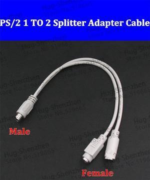 (10 pieces/lot) 1 in 2 PS2 PS/2 male to 2 female adapter converter KEYBOARD cable 30CM
