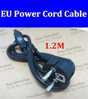 10pcs Useful 1.2M EU 3 Prong 2 Pin AC Power Cord Adapter Cable Black Extension Wall Cord Power Cable Laptop Battery Charger