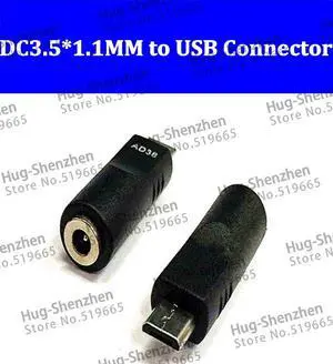 DC3.5*1.1mm female to USB Micro 5P male  power adapter connnector for IPAD--100pcs/lot