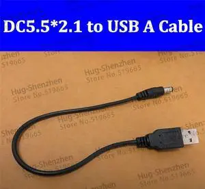 100pcs USB A male to 5.5 mm/2.1 mm 5 Volt DC 5.5*2.1 Barrel Jack Power Cable