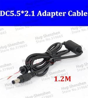 2pcs/lot DC 5.5x2.1mm male power Plug cord Connector Cable For Acer Laptop Adapter power output line 1.2M