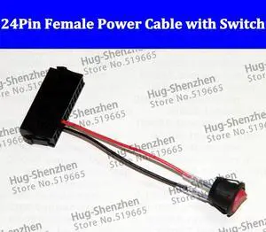 Popular  PC 24Pin motherboard ATX/EPS Power Supply Jumper Start On/Off Switch for DIY 10CM 10pcs/lot
