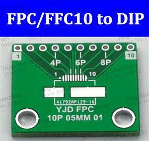 10pcs/lot FPC/FFC 10P to DIP 0.5mm compatibility 8P 6P 4P
