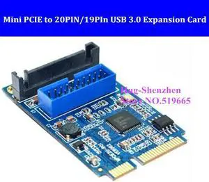 Mini PCI-E to 19-pin USB 3.0 Mini Expansion Card Adapter MINI PCIE to 20PIN/19Pin USB3.0 adapter card
