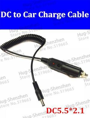 DC12V 5.5 x 2.1 mm Car Cigarette Lighter Power Adapter Cord Cable Plug Charger Wholesale 5pcs