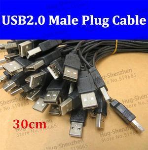50pcs/lot USB2.0 EXTENSION CABLE USB male Plug Cable About 30CM 22AWG cable for computer accessories ,phone,mp3/mp4
