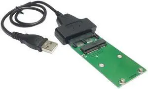 USB 2.0 to Mini PCI-E mSATA SSD to 1.8" Micro SATA 7+9 16pin Adapter Add on Cards PCBA for SSD Hard Disk ,