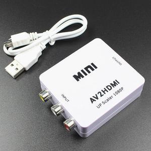 RCA AV to HDMI Converter Adapter Mini Composite CVBS to HDMI AV2HDMI Converter Adapter - White