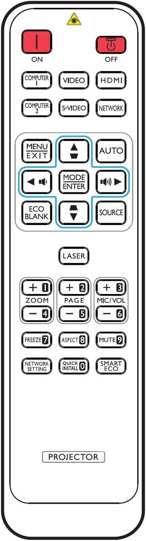 Leankle Remote Controller 5J.JAC06.001 for BenQ Projectors MX822ST, MX823ST, MX842UST, MX850UST, MX852UST, MX852UST+, MX854UST, MX880UST, SH915, SX912, SX914, TS819ST, TW820ST