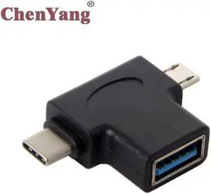 CYDZ Micro USB & USB 3.1 Type-CCombo to USB 2.0 A Female OTG Data Host Adapter